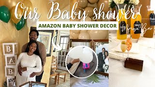 OUR BABY SHOWER AT HOME| DIY Baby Shower on a Budget | AMAZON BABY SHOWER DECOR