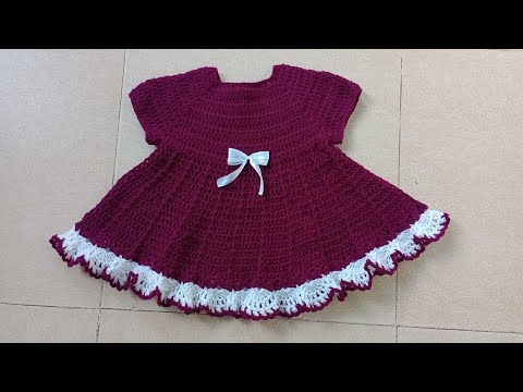 crochet frock for 1 year old(subtitles available)