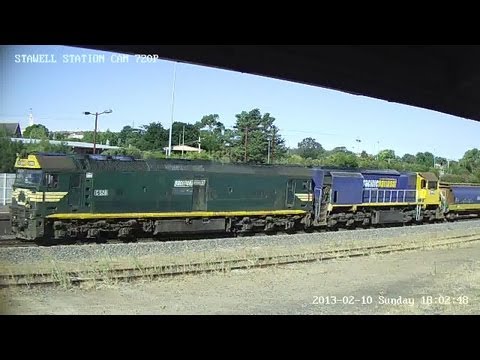 Stawell Station Cam - G528&XR558 Grain Train - 10th feb 2013 - Standard Definition