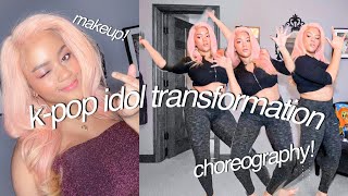 I TRANSFORMED INTO A KPOP IDOL (dance, makeup, and hair)