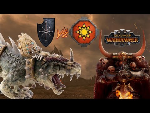 Everchosen Meets DREAD SAURIAN | Warriors of Chaos vs Lizardmen - Total War Warhammer 3