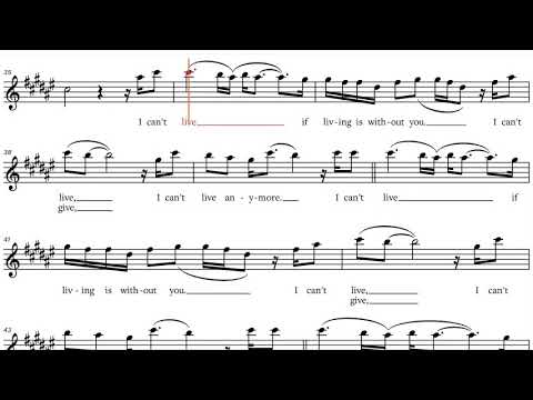 Mariah Carey - "Without You", C-Instrument Play-along