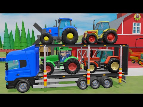 Two-story Trailer for Transporting Tractors and The use of various agricultural machines