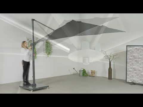 Hawaii zweefparasol – Ø350 cm – carbon black – donker grijs
