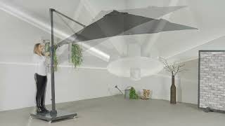 Hawaii zweefparasol – Ø350 cm – carbon black – donker grijs