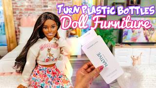 Making Doll Furniture From Household Items | Mini Recycled Craft Challenge | Plastic Bottles