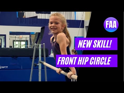 Level 2 Gymnast Gets Her Front Hip Circle on Bars