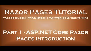ASP NET Core razor pages introduction