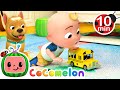 JJ Plays Wheels On The Bus With His Toy Bus CoComelon Nursery Rhymes For Kids