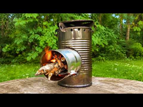 No Gas đ±!! HOBO ROCKET STOVE â This Tiny Stove Gives You Powerful Heat! đ„
