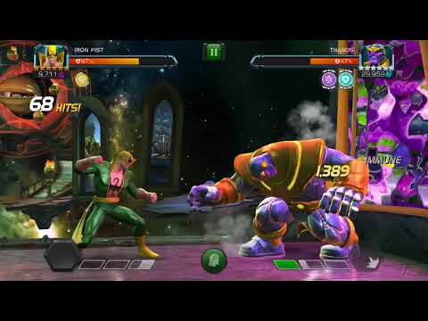 6* Iron Fist VS Thanos + Rewards Opening! - Chadwick & Tom’s Challenge | Marvel Contest of Champions