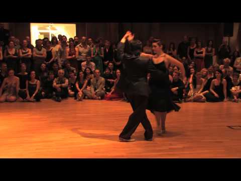  Fernando Sanchez  and  Ariadna Naveira  are  dancing  to  the  vals  "  A una mujer  "  by  Juan D'Arienzo  at  TangoAmadeus  in  2013