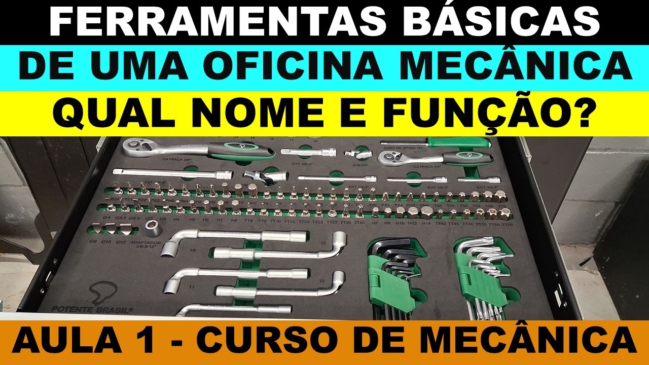 Explicando as ferramentas básicas de uma oficina mecânicas de automóveis e motos, curso mecânica.