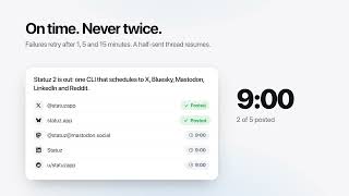 Statuz 2: Free social scheduler for your terminal and your AI agent