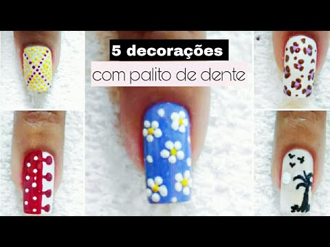 5 decorações de unha super fáceis, com palito de dente | Samy's Nails