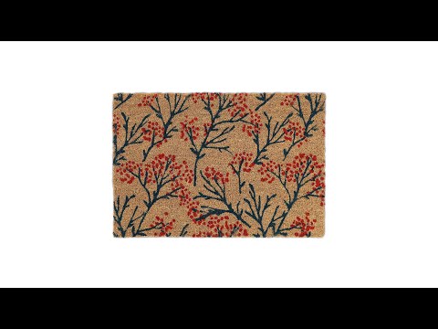 Paillasson coco avec branches Noir - Marron - Rouge - Fibres naturelles - Matière plastique - 60 x 2 x 40 cm