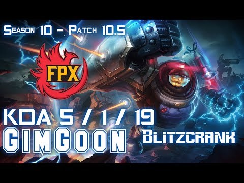 FPX GimGoon BLITZCRANK vs YUUMI Supp - Patch 10.5 KR Ranked