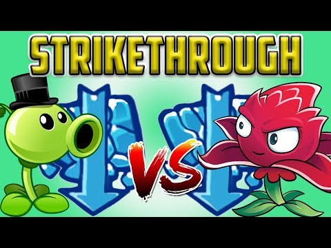 Plants vs Zombies 2 Epic Hack - The Strikethrough Peashooter vs Strikethrough Redstinger