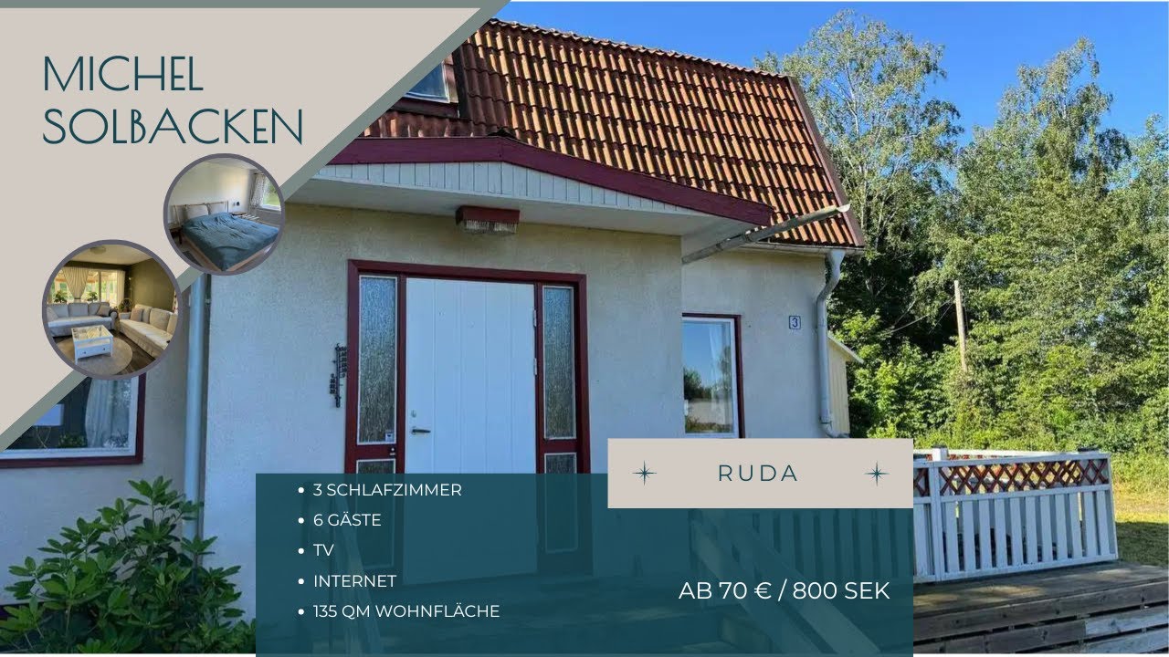 Holiday home Michel Solbacken | Relaxation in Sweden's nature | Ruda, Sweden