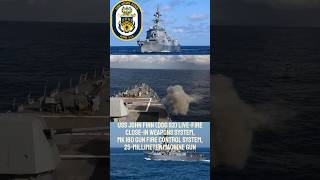 USS John Finn (DDG-113) Live Fires Phalanx CIWS , Mk 38 machine gun system #shorts