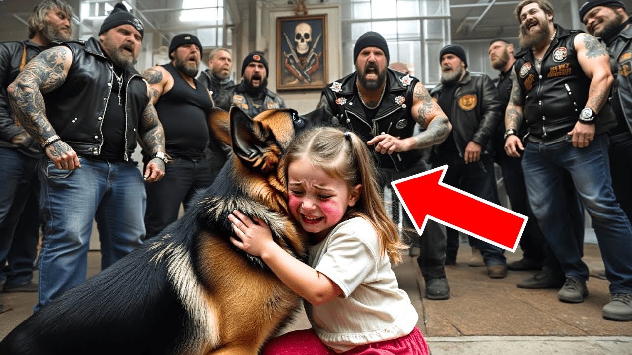 9 Year-Old Girl Bullied By Bikers, Until She Makes A Signal To Her Military Dog!