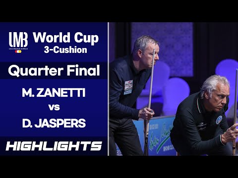 [Sharm El Sheikh World Cup 3-Cushion 2021] Quarter Final - Marco ZANETTI vs Dick JASPERS. H/L