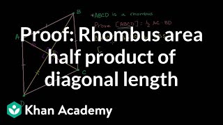 Proof - Rhombus Area Half Product of Diagonal Length
