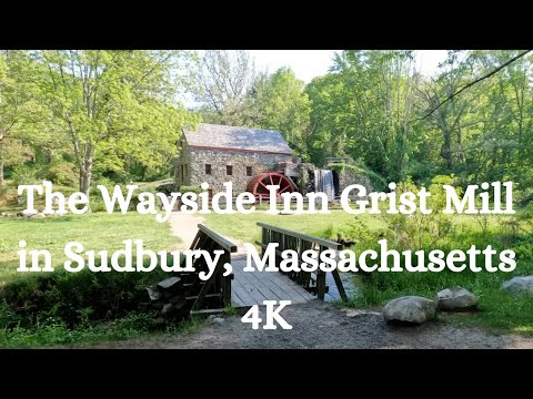 The Wayside Inn Grist Mill in Sudbury, Massachusetts - 4K