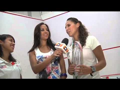 KAREN MANZANO CON SAMANTHA TERAN Y NICOL DAVID. SQUASH