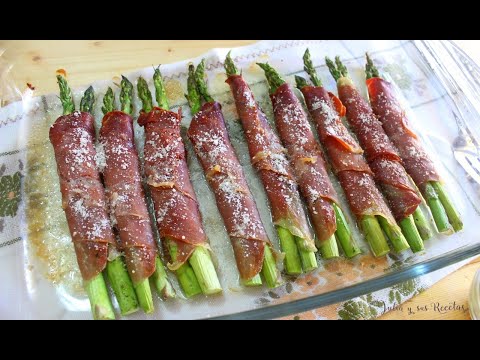 Espárragos al horno con jamón y parmesano. RÁPIDOS, SANOS Y DELICIOSOS!