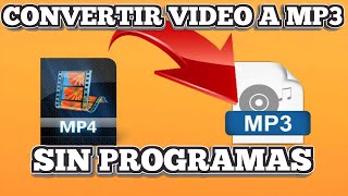 Como Convertir un VIDEO a MP3 SIN PROGRAMAS / como convertir video a audio