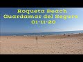 Roqueta Beach (Platja la Roqueta) Guardamar del Segura, Costa Blanca beach walk. 01-11-20 🇪🇸