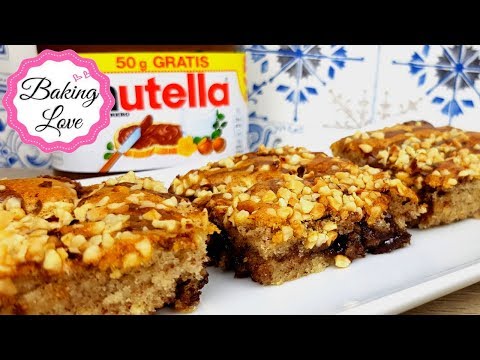 Himmlische Nutella-Nuss Schnitten I Nutella Schnitten I Nutella Kuchen
