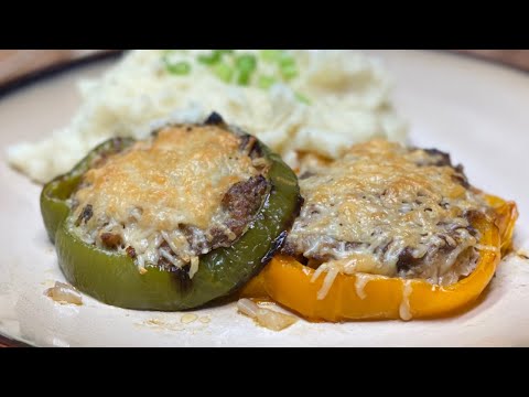 STUFFED BELL PEPPER RECIPE / Easy Beef Dinner Recipe /...