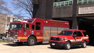 White Plains NY Fire Headquarters Engine 67, 70, Ladder 32, Rescue 88 & Deputy Chief 2512
