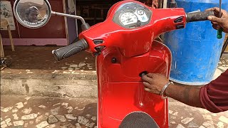 Vespa  2020 model lock🔒 repair and body open  fitting @akashbikedoctor Vespa scooter 🛵