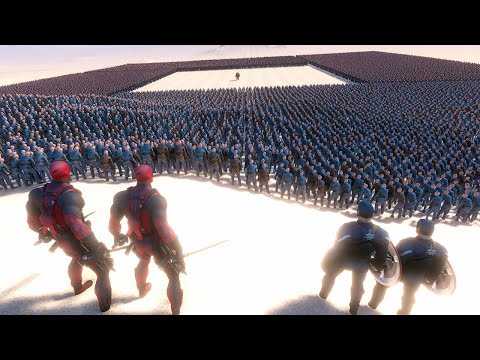 Captain America & Deadpool Team Rescue Ben Grim from 65,000 Zombies - Ultimate Epic Battle Simulator