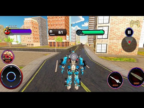 Car Robot Jet Transform Wars: Robot Hero Battle (Blue Robot) - Android Gameplay