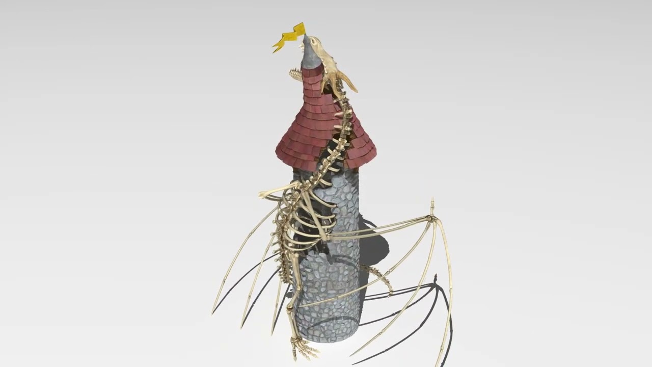 Dragon skeleton watch tower 3D Model