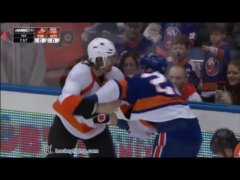 Braydon Coburn vs Kyle Okposo Jan 20, 2014