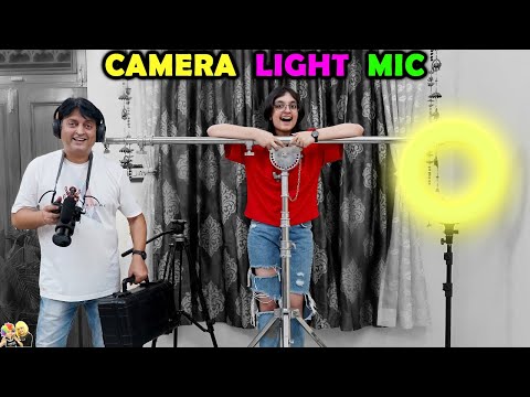 CAMERA LIGHTS MIC | Our shooting setup | Collection of Video camera Mic & Stand | Aayu and Pihu Show