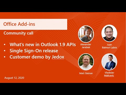 Office Add ins community call August 2020