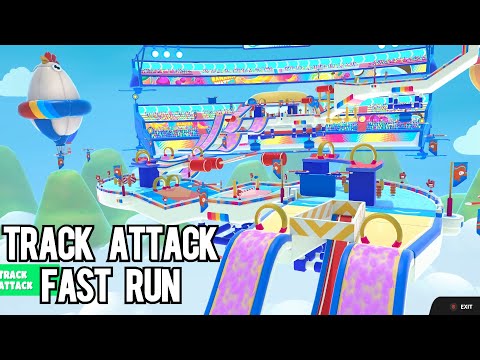 TRACK ATTACK - VERY FAST RUN (1ST PLACE) | FALL GUYS | SEASON 1 FFA