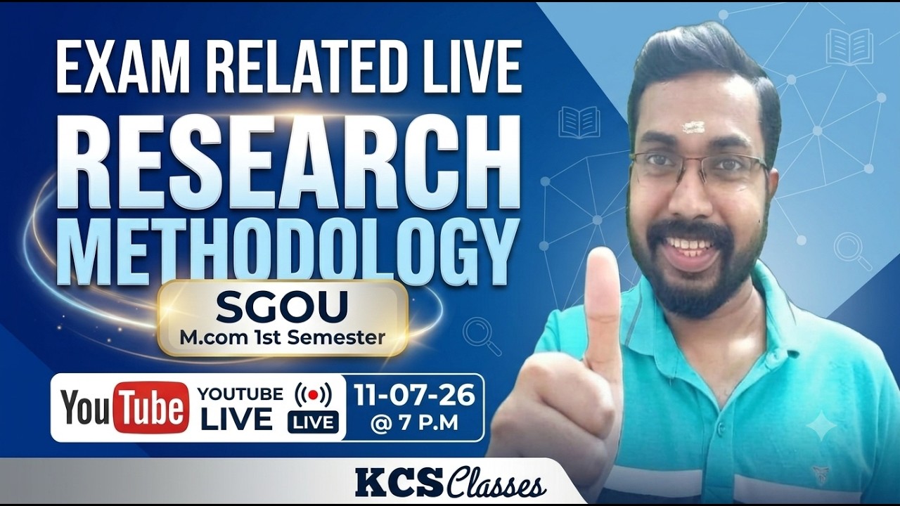 Exam Live| Research Methodology| Sreenarayanaguru Open University M.com 1st Semester