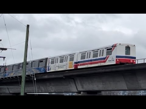 Skytrain in Action At New Westminster near Vancouver BC