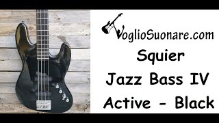 Video thumbnail for Squier by Fender Deluxe Jazz Bass IV Active Black by WelcomeGuitars