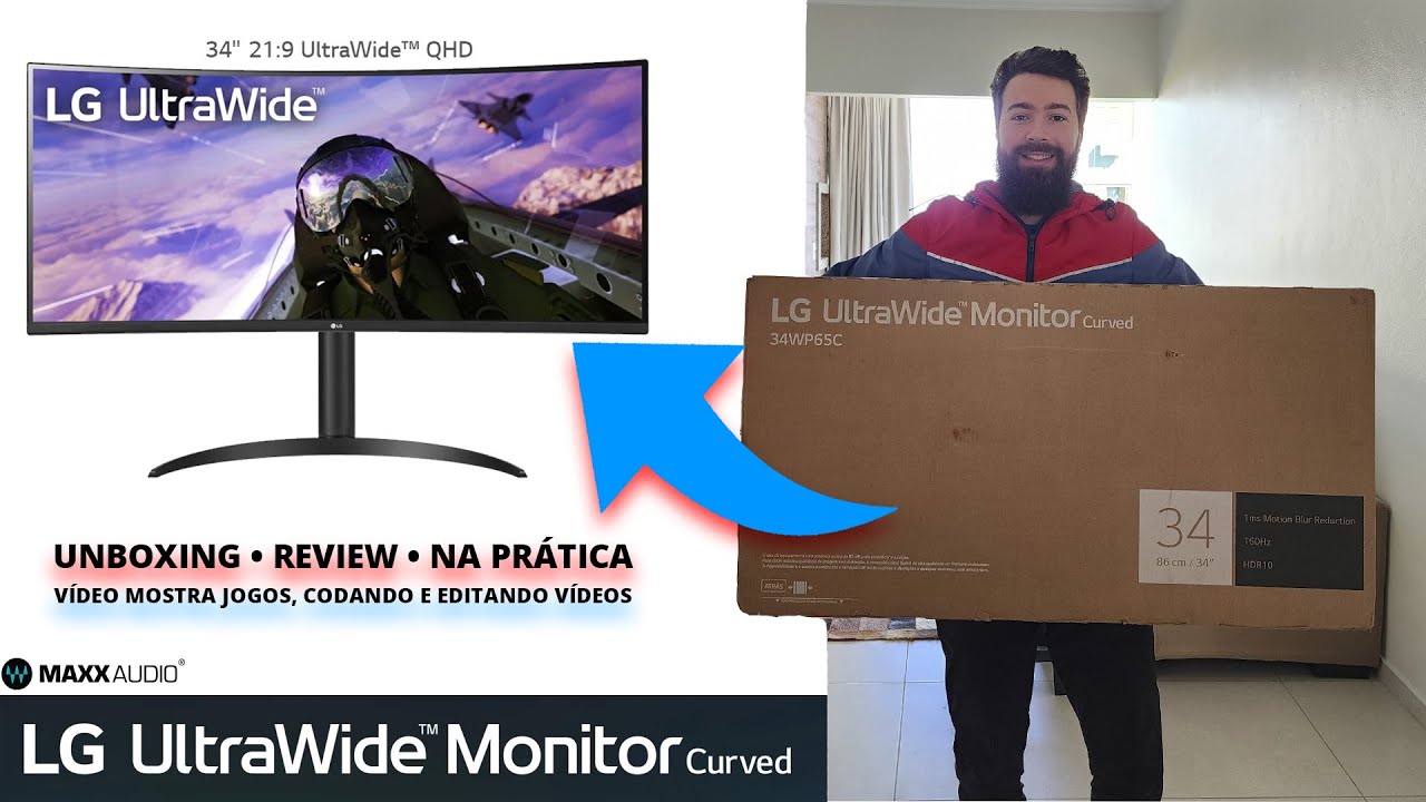 MONITOR GAMER LG 34" ULTRAWIDE CURVO 34WP65C-B 160 Hz, QHD, 1ms, FreeSync Premium, HDR 10