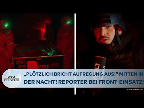 Video Thumbnail: UKRAINE-KRIEG: "Plötzlich bricht Aufregung aus!" Mitten in der Nacht! Reporter bei Front-Einsatz