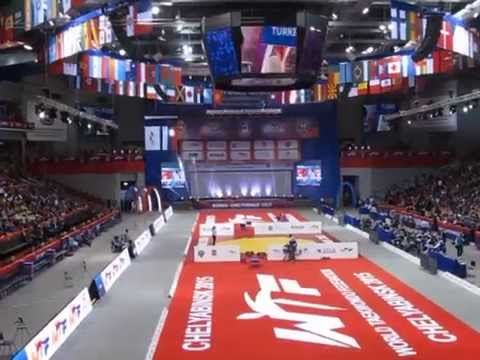 Тхэквондо полуфинал Чемпионата Мира Bianca WALKDEN GBR   Nafia KUS TUR Выход спортсменок