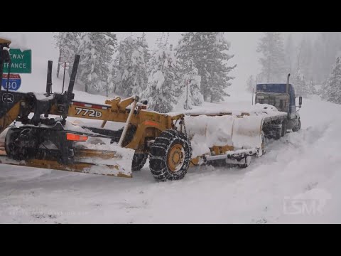 01-28-2021 Cisco, CA - I-80 closure after semis getting stuck in heavy snow